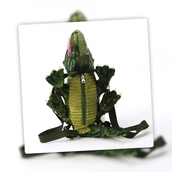RESTOCK Kid Pleaser Green Magical Alligator Cute Plush 3D Backpack Bag - Picture 10 of 16